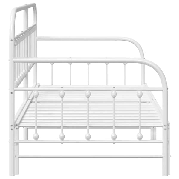 Dagbäddram Vit 90 x 200 cm Pulverlackerat stål