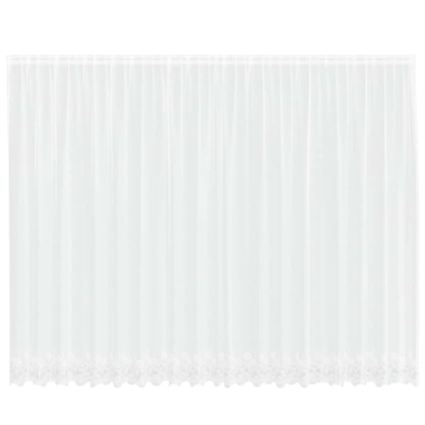 Spetsgardin med gardiner Blommor Vit 200 x 500 cm Polyester