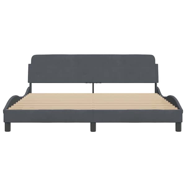 Bed Frame "Dover" Dark Grey 180x200 cm Velvet
