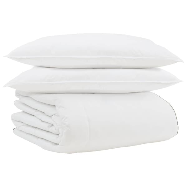 Vinter Täcke med kudde 3 pcs Vit Dunfjäder