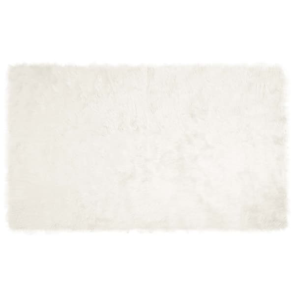 Fuskfäll matta TAFALLA Vit 100 x 200 cm Polyester
