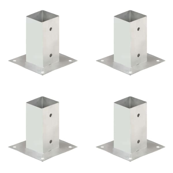 Stolpfot 4 st galvaniserad metall 71 mm