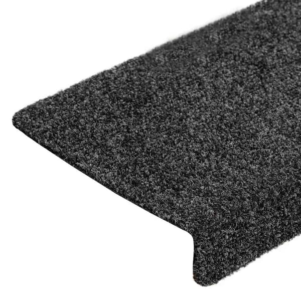 Trappmattor självhäftande 20 st 65x21x4 cm mörkgrå rektangulär kant