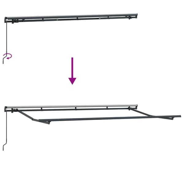 Utfällbar markis Antracit 350 x 200 cm Polyester och aluminium