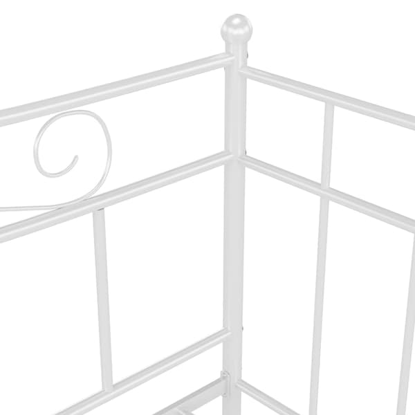 Sängram bäddsoffa vit metall 90x200 cm