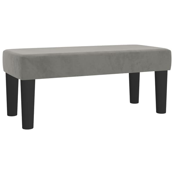 Ramsäng med madrass ljusgrå 90x190 cm sammet