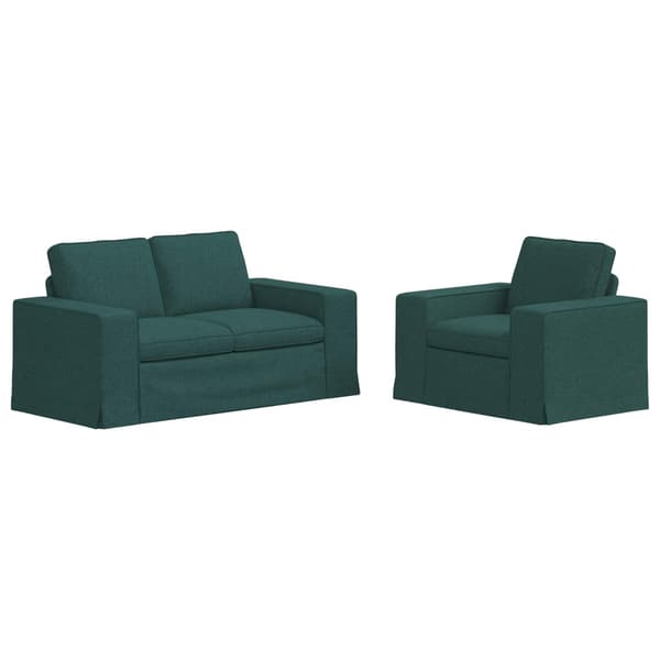 Soffset 2 pcs Mörkgrön 162 x 80 x 82 cm tyg