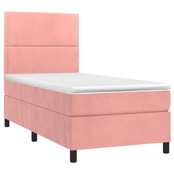 Ramsäng med madrass rosa 80x200 cm sammet