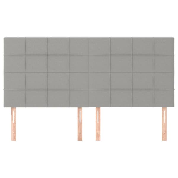 Sänggavel ljusgrå 160x5x118/128 cm tyg