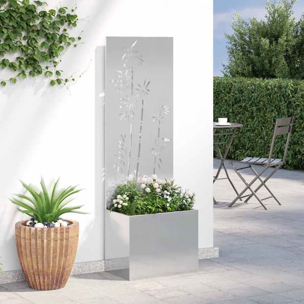 Trädgårds integritetsskärm Silver 50 x 150 cm Rostfritt stål