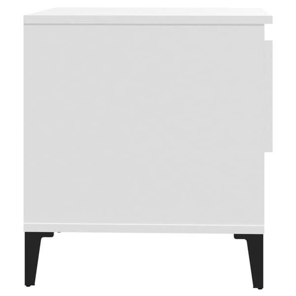 Sängbord vit 50x46x50 cm konstruerat trä