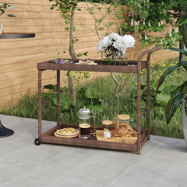 Serveringsvagn brun 100x45x83 cm konstrotting