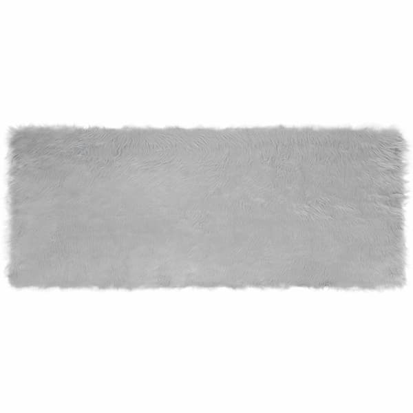 Fuskfäll matta TAFALLA Grå 80 x 200 cm Polyester