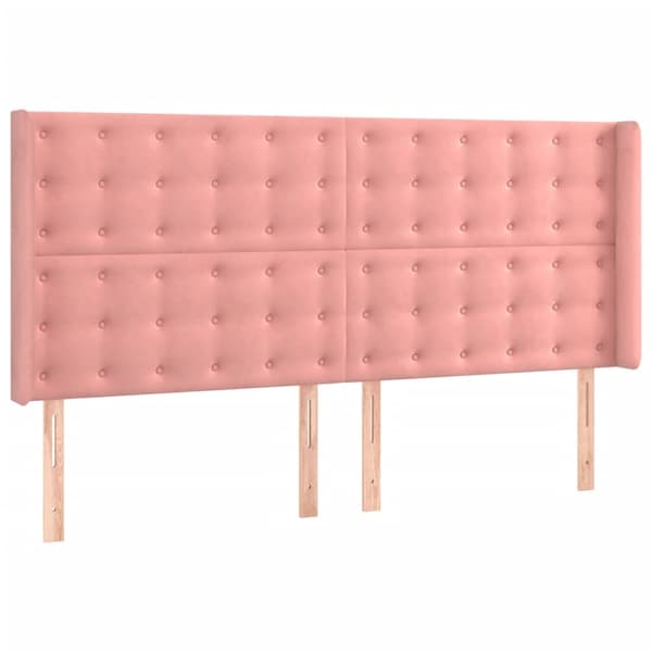 Ramsäng med madrass rosa 200x200 cm sammet