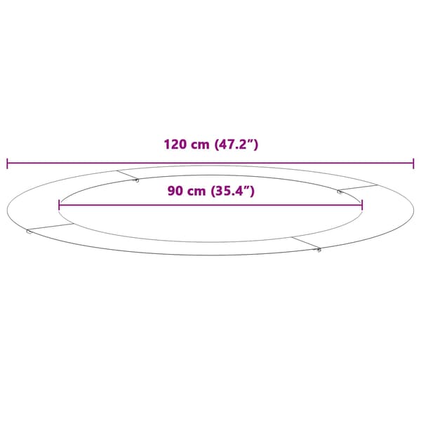 lämplig för Flat trädring Rostig Ø90/120 cm