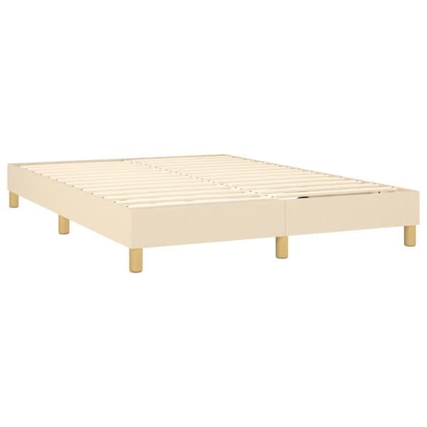 Boxspring-sängram gräddvit 140x200 cm tyg