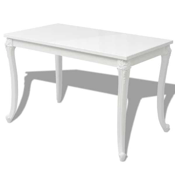 Matbord 116x66x76 cm vit högglans