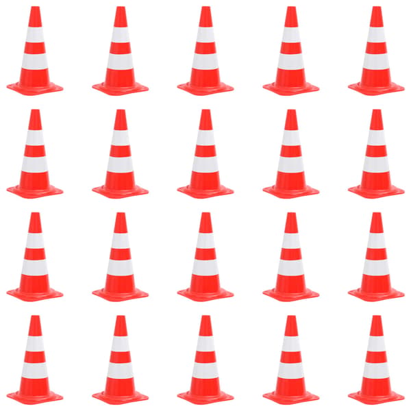 Trafikkoner 20 st röd och vit 50 cm