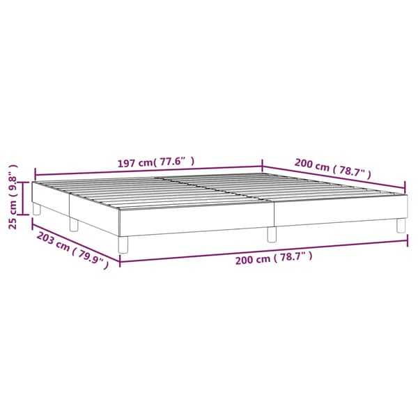 Boxspring-sängram taupe 200x200 cm tyg