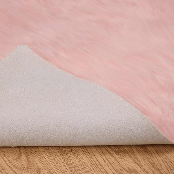 Fuskfäll matta TAFALLA Rosa 200 x 200 cm Polyester
