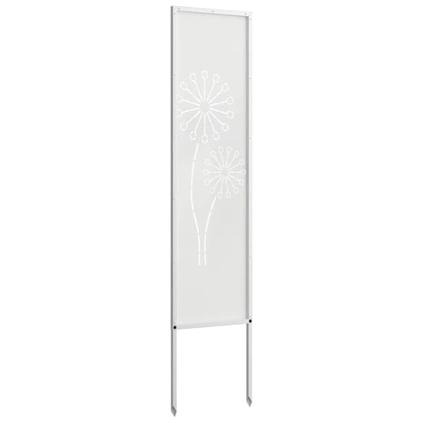 Trädgårds integritetsskärm Vit 32 x 140 cm Kallvalsat stål