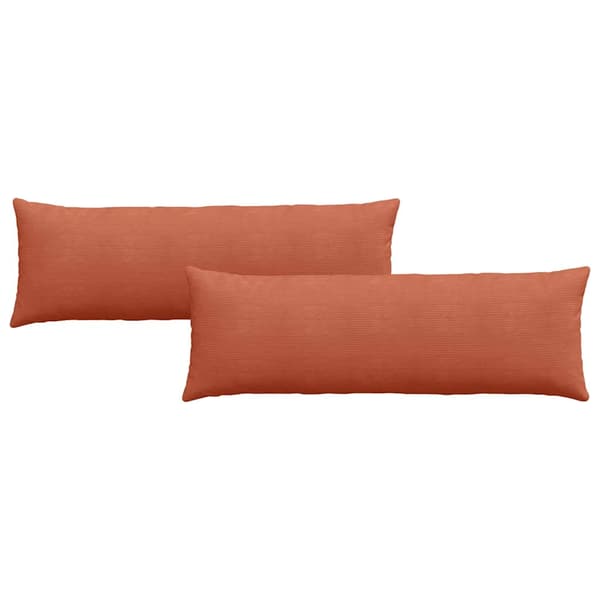 Sofakuddar 2 pcs Röd orange 120 x 40 cm Kordread tyg