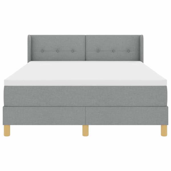 Bäddfjäder med madrass Ljusgrå 200 x 160 cm Polyester