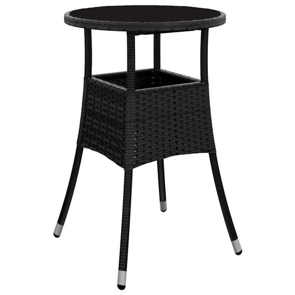 Trädgårdsmöbelset 5 pcs Svart konstrotting