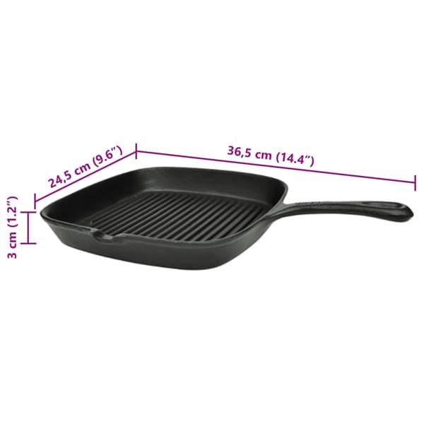 Gjutjärnspanna grill 24 x 23 cm