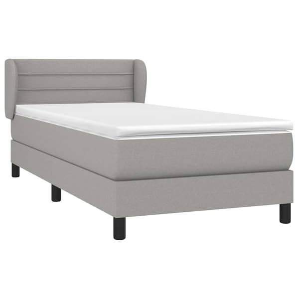 Ramsäng med madrass ljusgrå 80x200 cm tyg
