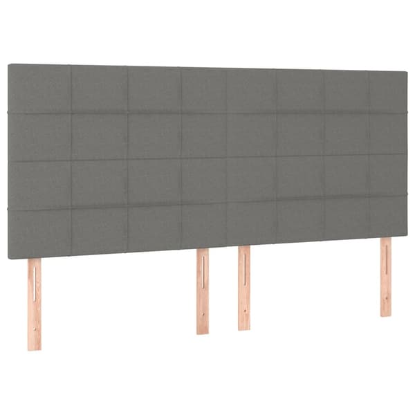 Ramsäng med madrass mörkgrå 160x200 cm tyg