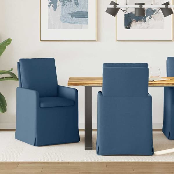 Matstolar 2 pcs Blå 57 x 67 x 98 cm tyg