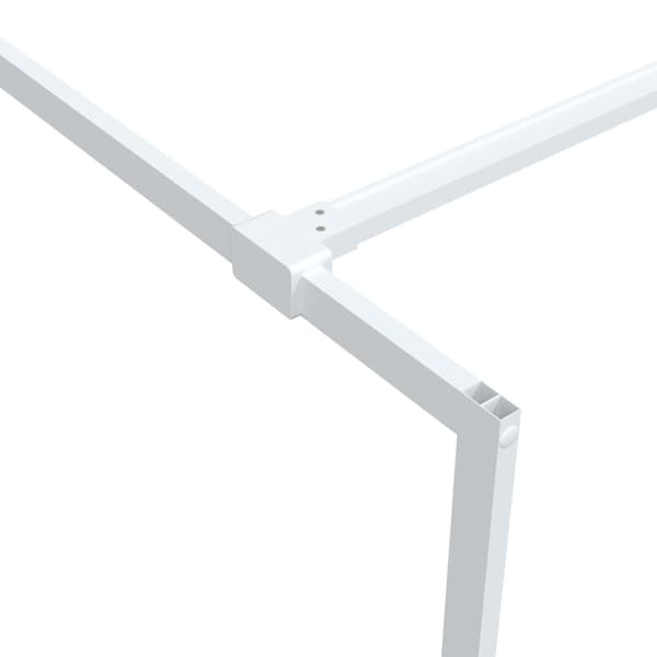 Duschvägg vit 80x195 cm klart ESG-glas