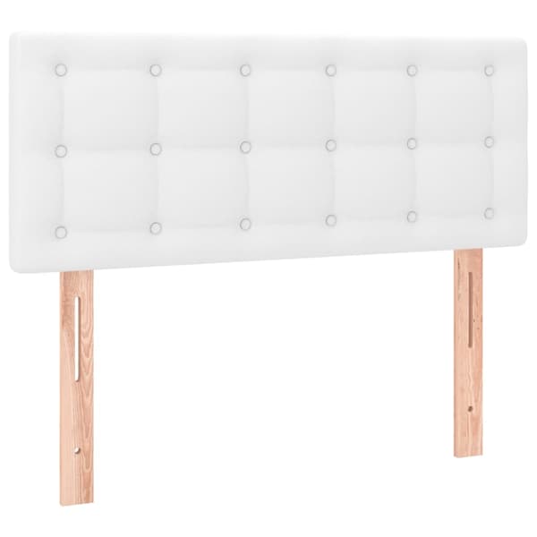Ramsäng med madrass vit 90x200 cm konstläder