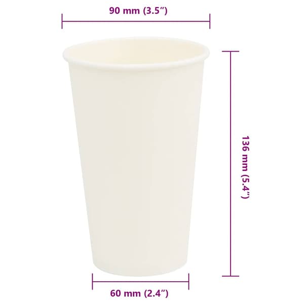 Kaffekoppar i papper 1000 st 16oz 400ml vit