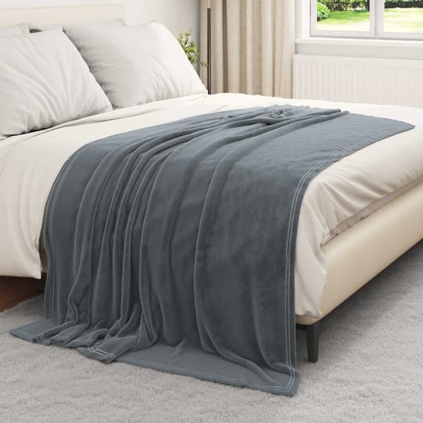 Filtar 6 pcs Mörkgrå 150 x 200 cm Fleece