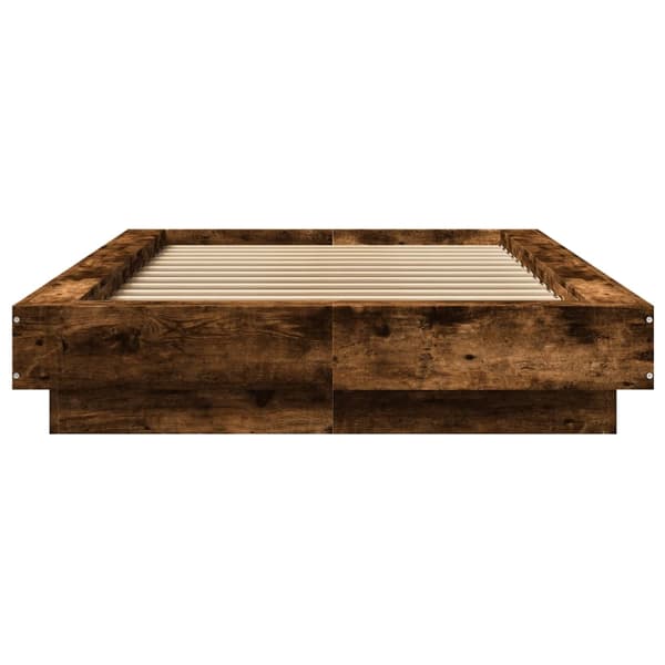 Sängram rökfärgad ek 90x200 cm konstruerad trä