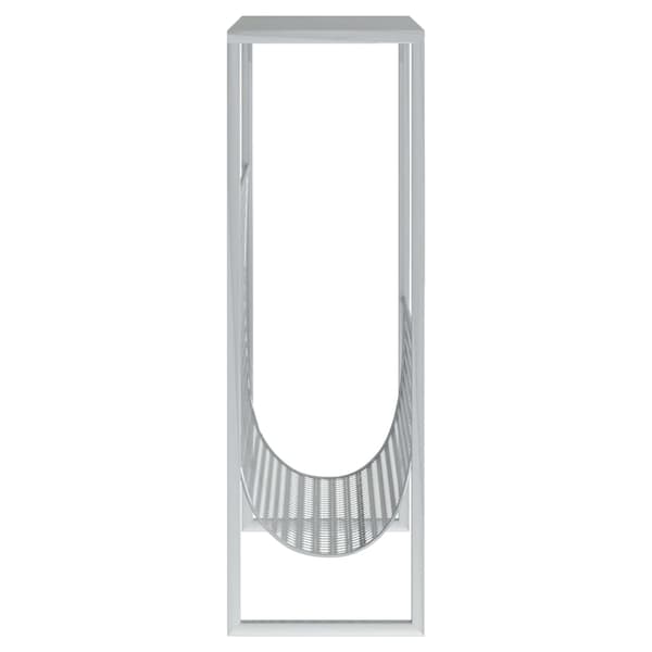Tidningsställ silver 35x15x45 cm stål