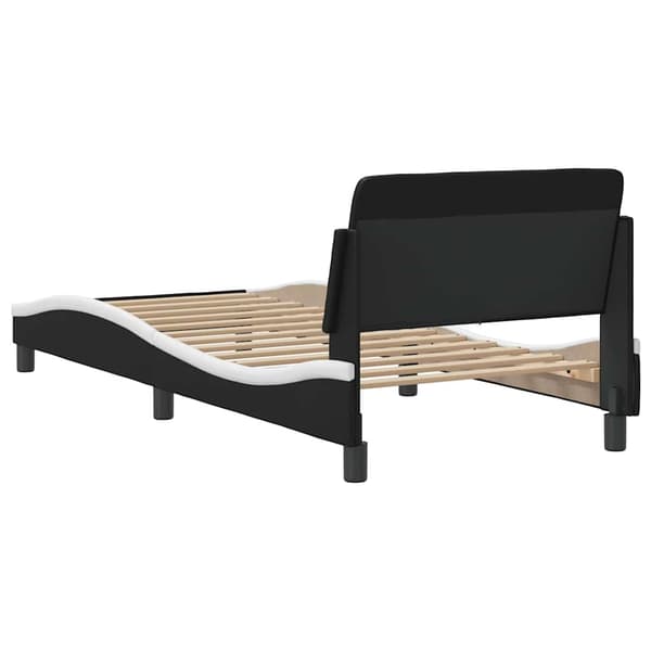 Bed Frame "Dover" Black&White 90x200 cm Faux Leather