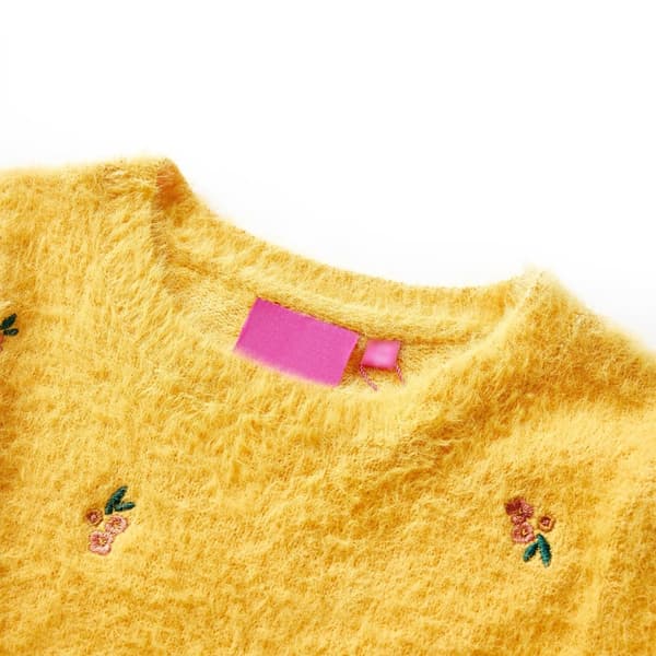 Stickad tröja för barn ockra 116