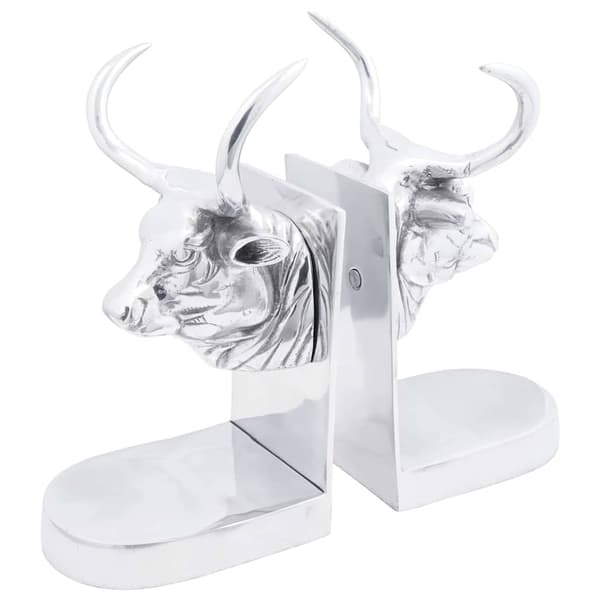 Bokstöd 2 pcs Silver 17 x 15 x 27 cm Aluminium