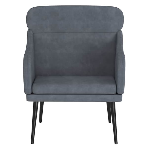 Fåtölj mörkgrå 63x76x80 cm sammet