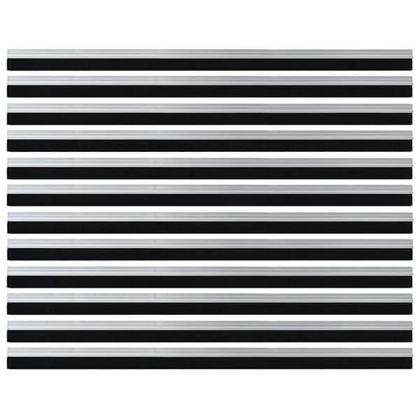 Självhäftande dörrborstlist 12 pcs Silver 100 cm