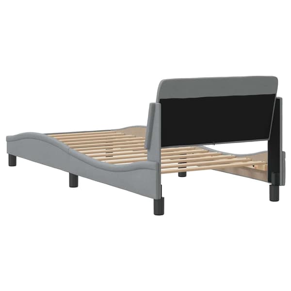 Bed Frame "Dover" Light Grey 90x200 cm Fabric