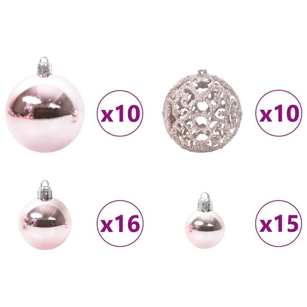 Julprydnad Set med 300 LED-lampor 120 pcs Rosa Plast