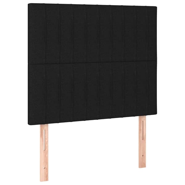 Sänggavel svart 90x5x118/128 cm tyg