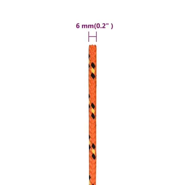 Båtlina orange 6 mm 100 m polypropylen
