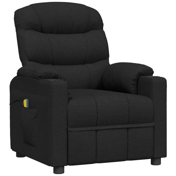 Massagefåtölj svart tyg