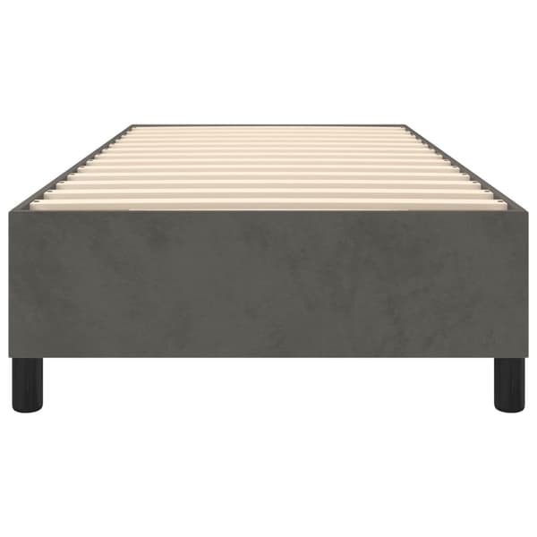 Boxspring-sängram mörkgrå 90x200 cm sammet