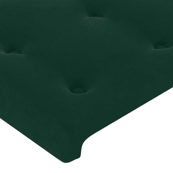 Ramsäng med madrass & LED mörkgrön 90x200 cm sammet